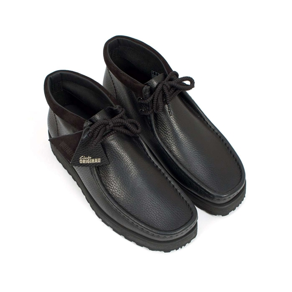 CLARKS : WALLABEE SCOUT BLACK LEATHER | IMPACT PREMIUM